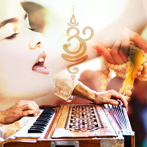Composition im indischen Stil mit Gesang, Mala und Harmonium