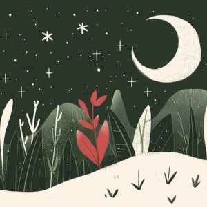 Grafik, Mond, Landschaft, Yoga Nidra