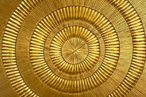 Kreisförmige Goldene Oberflächenstruktur